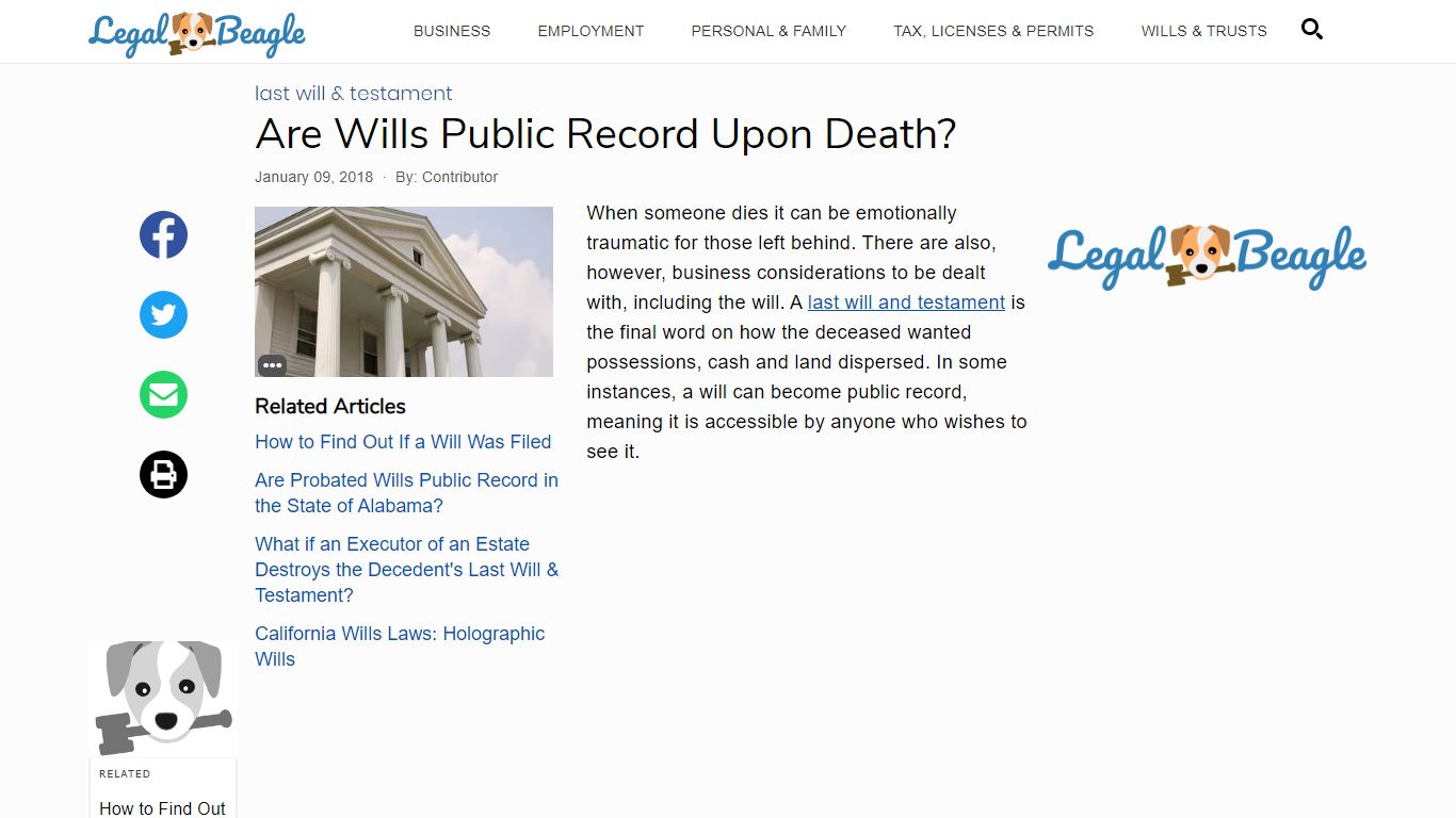 Are Wills Public Record Upon Death? | Legal Beagle