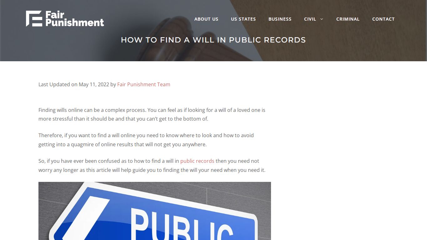 How To Find A Will In Public Records - Fair Punishment